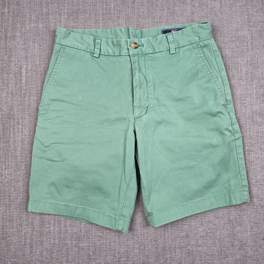 Vineyard Vines Mens 30 Breaker Shorts Green Chino Stretch Flat Front Preppy Golf